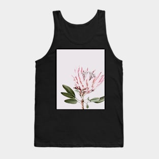 Flowers print, Protea, Pink, Pastel, Fashion print, Scandinavian art, Modern art, Wall art, Print, Minimalistic, Modern Tank Top